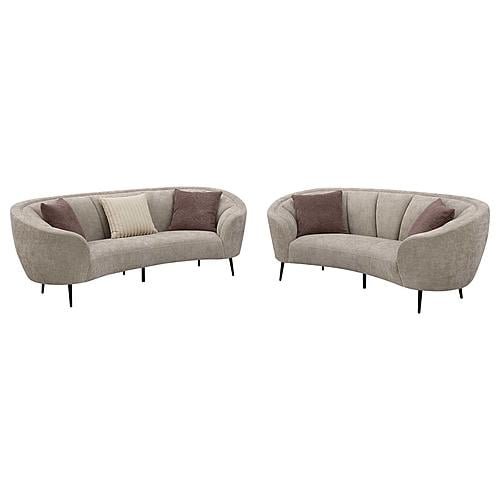 Ellorie 2-piece Upholstered Curved Sofa Set Beige by Coaster