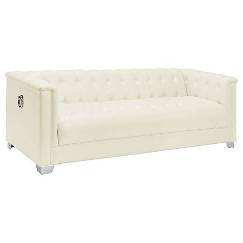 Chaviano 3-piece Upholstered Tufted Sofa Set Pearl White by Coaster