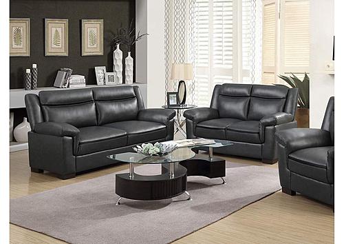 Arabella Upholstered Pillow Top Arm Living Room Set (Sofa, Loveseat) Grey by Coaster