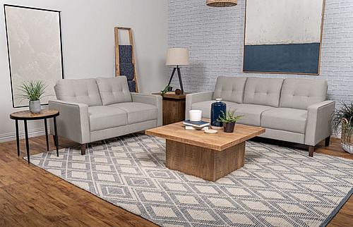 Bowen 2-piece Upholstered Track Arms Tufted Sofa Set Beige by Coaster