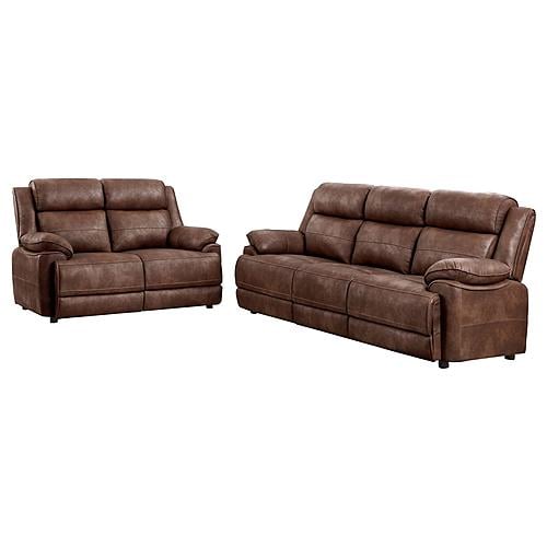 Ellington 2-piece Upholstered Padded Arm Sofa Set Dark Brown by Coaster