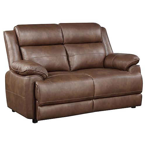 Ellington Upholstered Padded Arm Loveseat Dark Brown by Coaster