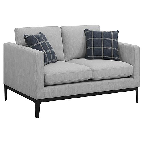 Apperson Cushioned Back Loveseat Light Grey by Coaster