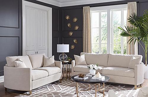 Corliss 2-piece Arched Arms Living Room Set Beige and Rose Brass by Coaster