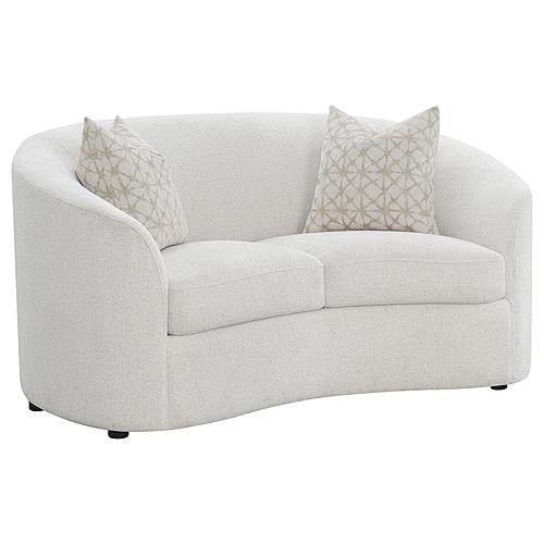 Rainn Upholstered Tight Back Loveseat Latte by Coaster