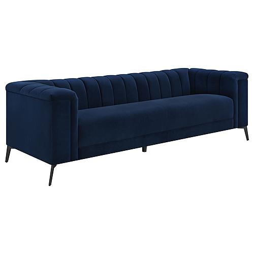 Chalet 2-piece Tuxedo Arm Living Room Set Blue by Coaster