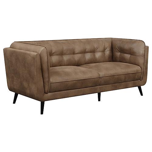 Thatcher Upholstered Button Tufted Sofa Brown by Coaster
