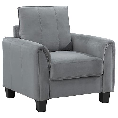 Davis Upholstered Rolled Arm Accent Chair Grey by Coaster