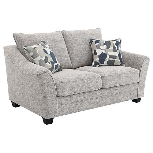 Tomkins Boucle Upholstered Loveseat Light Grey by Coaster