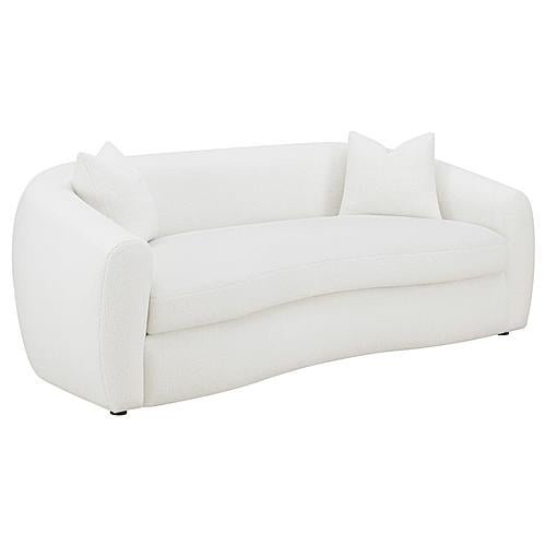 Isabella Upholstered Tight Back Sofa White by Coaster