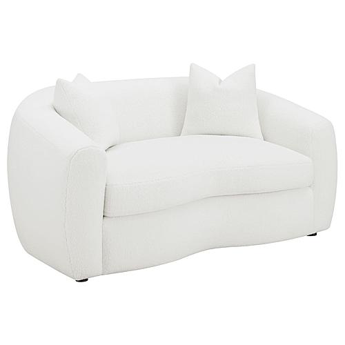 Isabella Upholstered Tight Back Loveseat White by Coaster