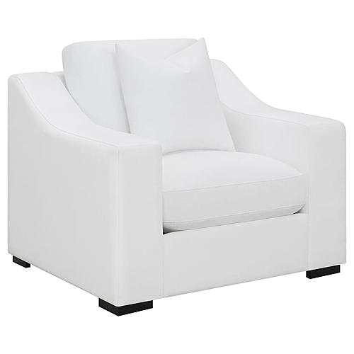 Ashlyn Upholstered Sloped Arms Chair White by Coaster
