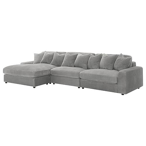 Blaine Upholstered Reversible Sectional Sofa Set w/Armless Chair Fog by Coaster
