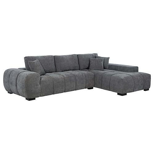 Octavia Upholstered Sectional Chaise Sofa Charcoal Grey by Coaster