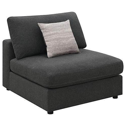 Serene Upholstered Armless Chair Charcoal by Coaster