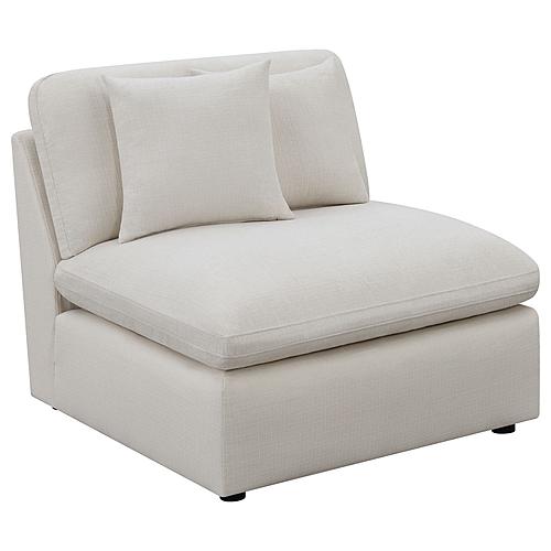 Hobson Cushion Back Armless Chair Off-White by Coaster