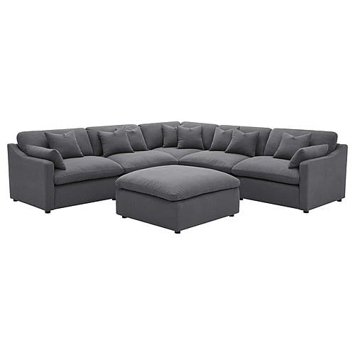 Hobson 6-piece Upholstered Modular Sectional Sofa Charcoal by Coaster