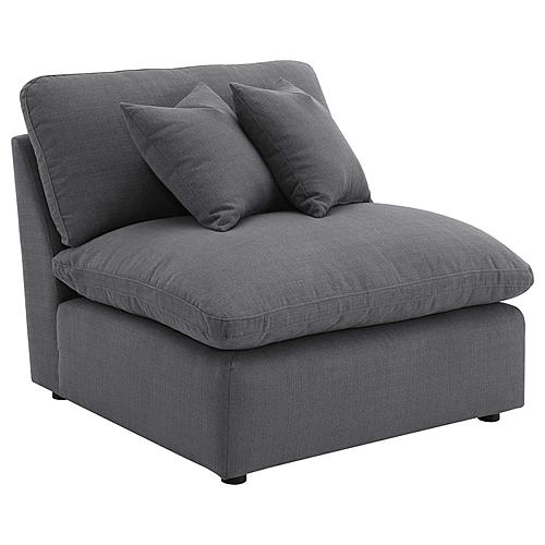 Hobson Upholstered Armless Chair Charcoal by Coaster