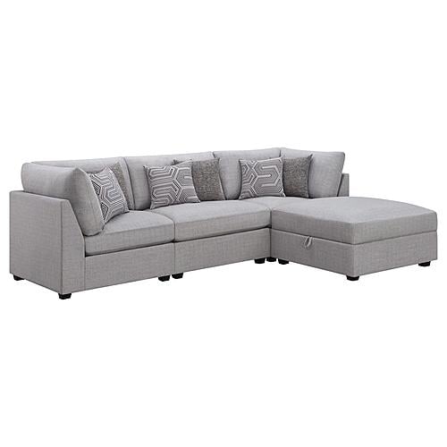 Cambria 4-piece Upholstered Modular Sectional (Configuration 2) Grey by Coaster