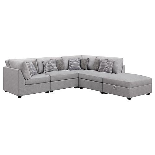 Cambria 5-piece Upholstered Modular Sectional (Configuration 5) Grey by Coaster