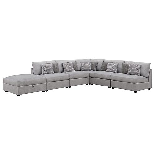 Cambria 6-piece Upholstered Modular Sectional (Configuration 6) Grey by Coaster