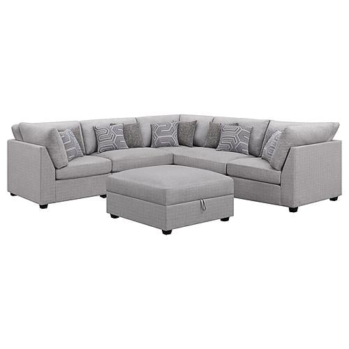 Cambria 6-piece Upholstered Modular Sectional (Configuration 7) Grey by Coaster