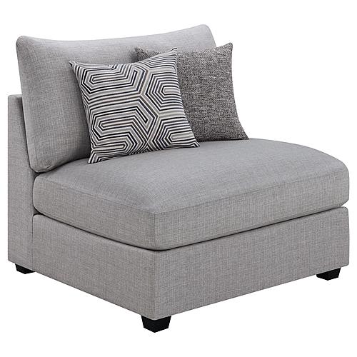 Cambria Upholstered Armless Chair Grey by Coaster