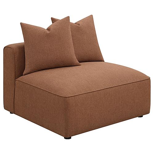 Jennifer Upholstered Tight Back Armless Chair Terracotta by Coaster