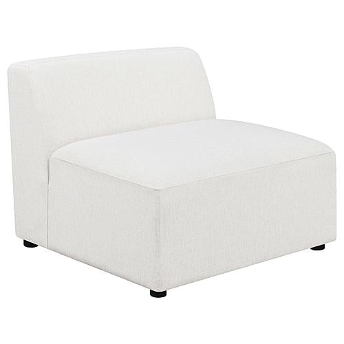 Freddie Upholstered Tight Back Armless Chair Pearl by Coaster