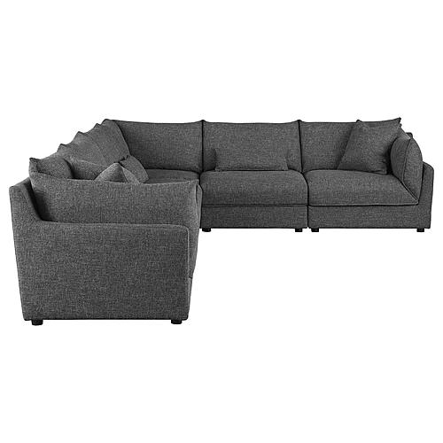 Sasha 6-Piece Upholstered Modular Sectional Barely Black by Coaster