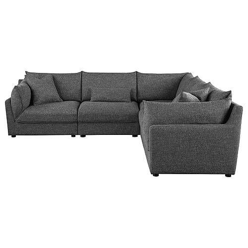 Sasha 5-piece Upholstered Modular Sectional Sofa Barely Black by Coaster