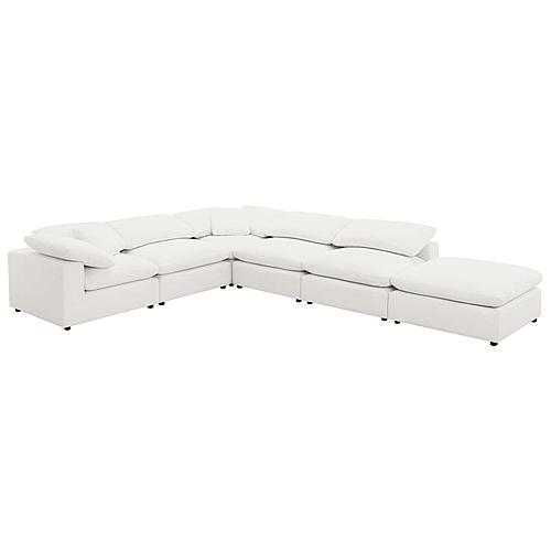 Raleigh 6-piece Boucle Upholstered Modular Sectional w/3 Armless Chairs Ivory by Coaster