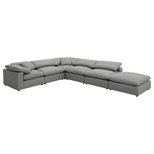 Raleigh 6-piece Boucle Upholstered Modular Sectional w/3 Armless Chairs Grey by Coaster
