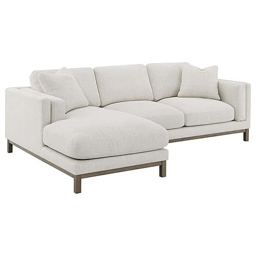 Geneva Boucle Upholstered Sectional Chaise Sofa Sand by Coaster