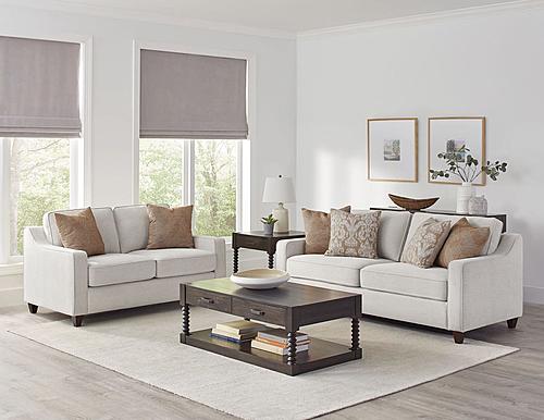 Christine Cushion Back Living Room Set (Sofa, Loveseat) Beige by Coaster