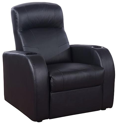 Cyrus 5-seater Upholstered Recliner Living Room Set Black w/2 Consoles by Coaster