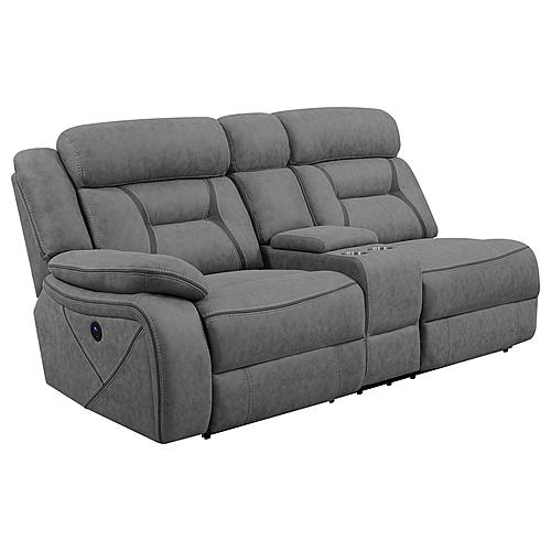 Higgins Modular Sectional Laf Power Loveseat Grey by Coaster