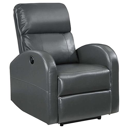 Grant Upholstered Power Recliner Chair Grey by Coaster
