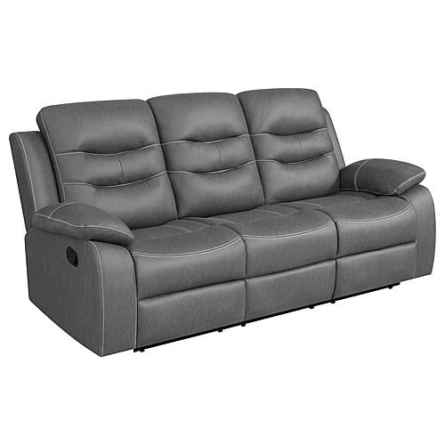 Nova Upholstered Motion Reclining Sofa Dark Grey by Coaster