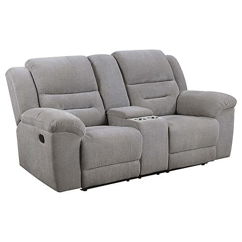 Gilson Chenille Upholstered Reclining Loveseat Grey by Coaster