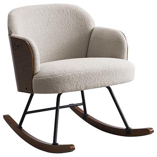 Paige Boucle Upholstered Mid Back Rocking Chair Beige by Coaster