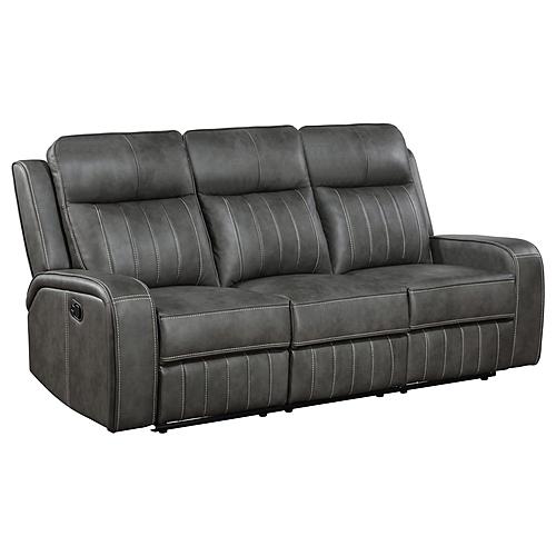 Raelynn Upholstered Motion Reclining Sofa Grey by Coaster