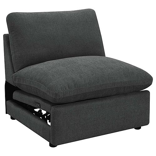 Collins Modular Power Armless Recliner Dark Grey by Coaster