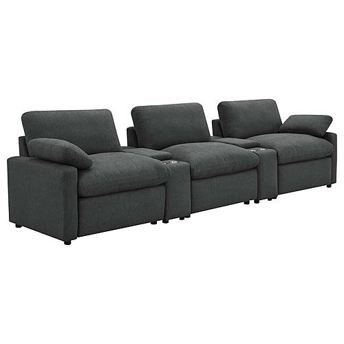 Collins 5-piece Power Reclining Home Theater Seating Dark Grey by Coaster