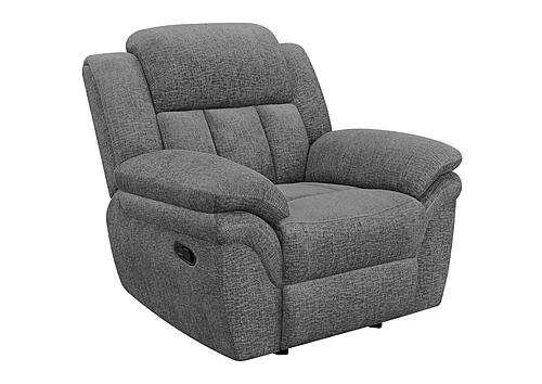 Bahrain Upholstered Glider Recliner Charcoal by Coaster