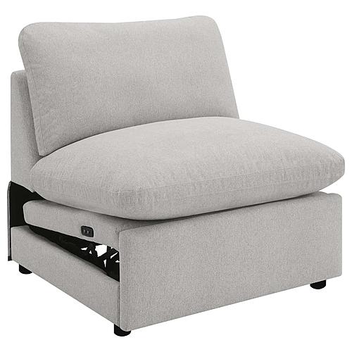Collins Modular Power Armless Recliner Grey by Coaster