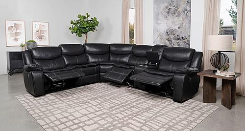 Sycamore Upholstered Power Reclining Sectional Sofa Dark Grey by Coaster