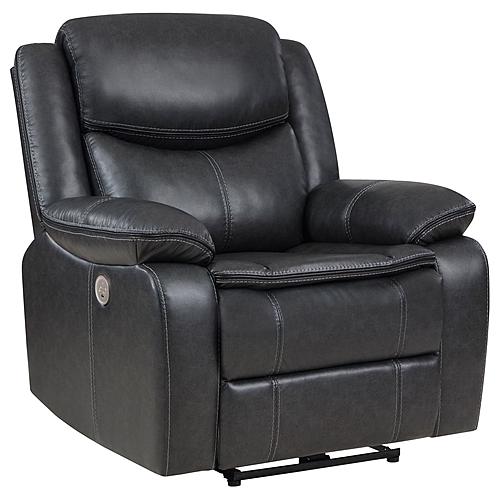 Sycamore Upholstered Power Recliner Chair Dark Grey by Coaster