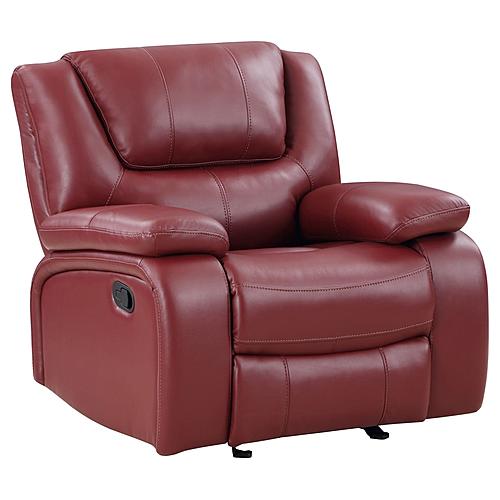 Camila Upholstered Glider Recliner Chair Red Faux Leather by Coaster
