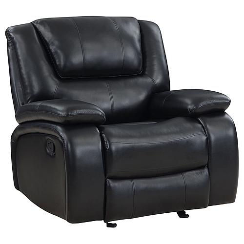 Camila Upholstered Glider Recliner Chair Black by Coaster